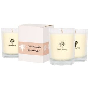 Nicola Spring 3x 160g Soy Wax Scented Candles - Tropical Sunrise - 28 Hour Burn Time Relaxation Aromatherapy Gift Jar Candle