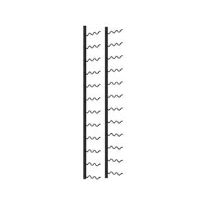 Two Bottle Deep Wall Mounted Wine Rack - 24 Bottles