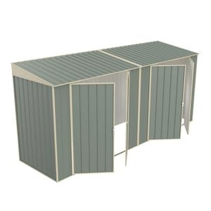 Build-a-Shed 1.2 x 4.5 x 2.0m Green Skillion Double Hinged Side Door Shed