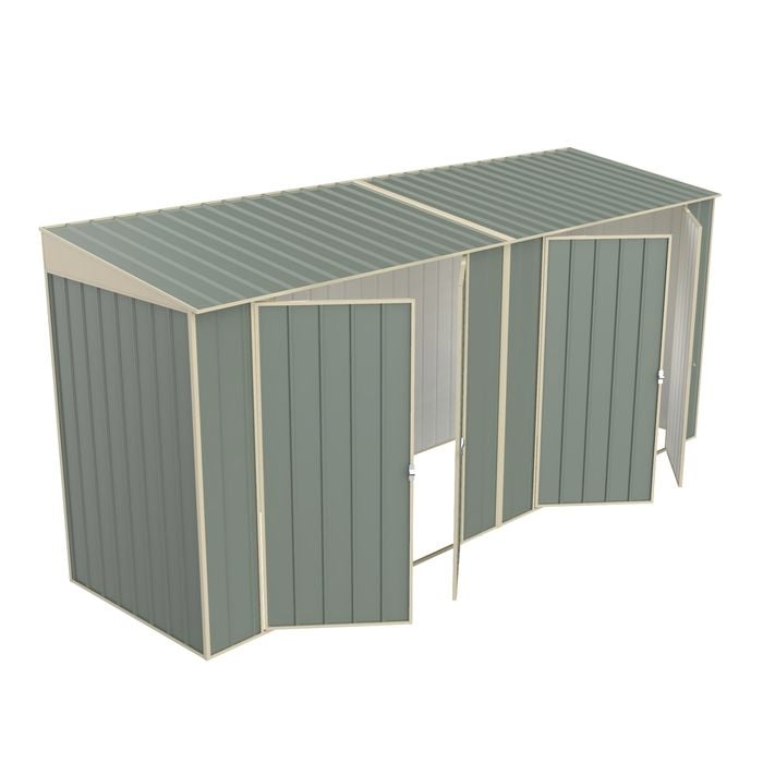 Build-a-Shed 1.2 x 4.5 x 2.0m Green Skillion Double Hinged Side Door Shed