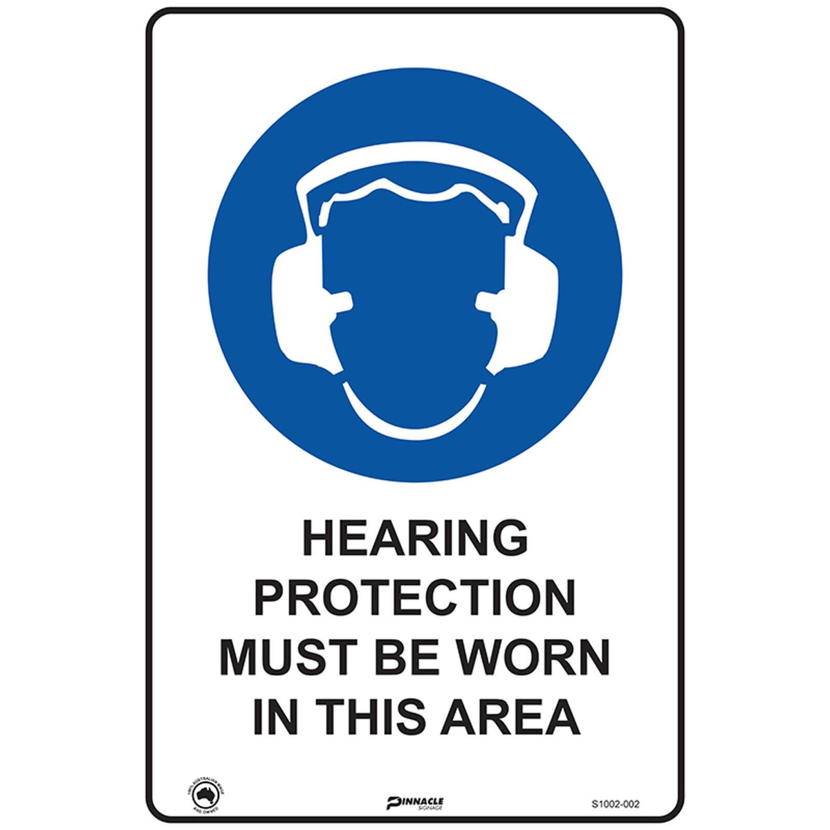 Pinnacle 600 x 400mm Metal Hearing Protection Must Be Worn In This Area ...
