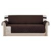 Smarcute 3 Seater Quilted Reversible Sofa Cover with Straps Brown