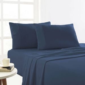 Park Avenue Super King Cotton Flannelette Bed Sheet Sets - Ink