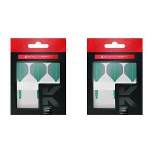 6pc Target K-Flex Moulded Dart Flight & Shaft No.2 Medium - Green