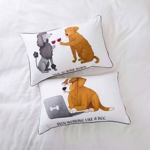Adorn Living Novelty Pillowcase Perfect Pair - Silly Dogs