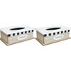2PK LVD Cafe 27cm MDF Tissue Box Home/Kitchen Rectangle - Natural