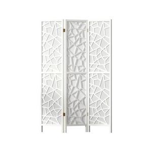 Artiss Clover Room Divider Screen 3 Panel Foldable Wooden Divider White