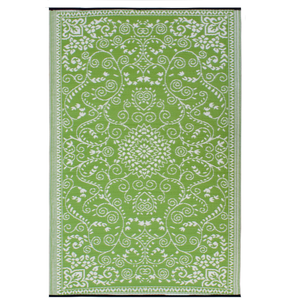 Fab Habitat 150x238cm Lime And Cream Murano Traditional Recycled Plastic Reversible Outdoor Rug
