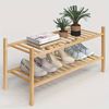 Lifebay Bamboo Shoe Rack: Stack & Fold Design