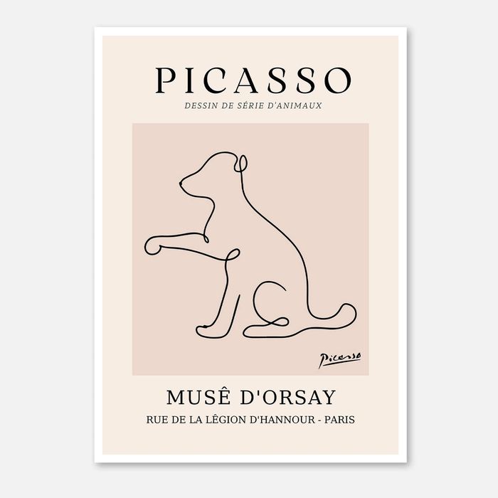 Galrie Elegant Minimalist Picasso Animal Series Drawing Art Print for Home Decor, Poster Only, A1 60 x 84cm (23 x 33inch)