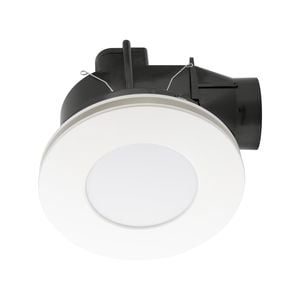 Mercator 240mm White Plug-In Round Exhaust Fan with Tri-Colour LED Light