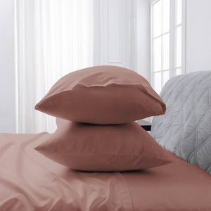 LINENOVA 2PCS Bamboo Blend Cooling Pillowcases Pillow Case - Dusty pink,Queen