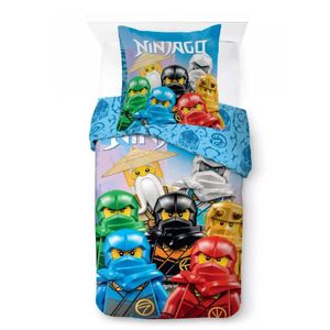 Lego Ninjago Skybound Village Cotton Quilt Cover Set - Toddler Bed Size