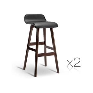 Artiss 2x Bar Stools Wooden Stool Black