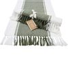 LVD Stonewashed Chambray Cotton Atlanta Table Runner 40x180cm Olive Green