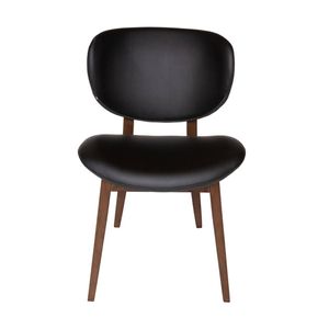 SK Designer Living | Nobu Upholstered Dining Chair | Walnut Legs - Black PU Leather