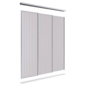 Lugna 2100 x 1800mm Clear Anodised VJ Panels Wardrobe Triple Sliding Doors