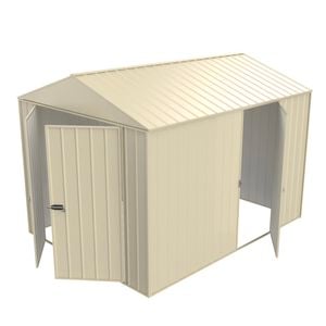 Build-a-Shed 2.3 x 3.0 x 2.3m Gable Single Hinged Side Door Shed - Cream