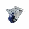 Easyroll 75mm 90kg Blue Elastic Rubber Fixed Plate Castor