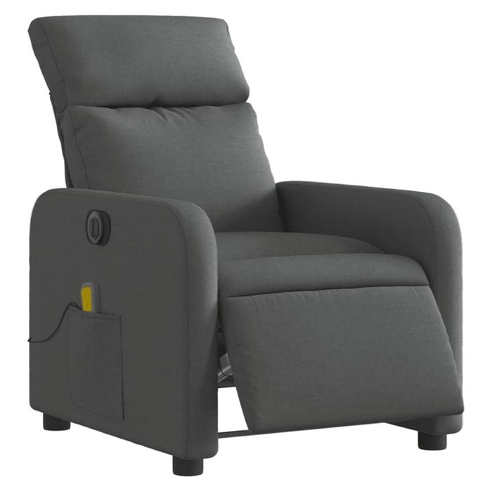 vidaXL Electric Massage Recliner Chair Armchair Single Sofa Dark Grey Fabric