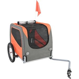 VEVOR Dog Bike Trailer Orange/Gray with Quick Release Wheels for Universal Bicycle Coupler