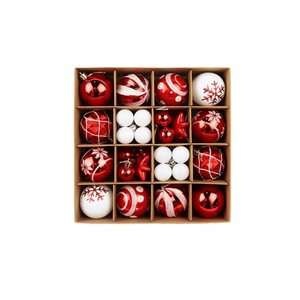 P&P Red and White Christmas Ball Gift Box Set 6cm PS Tree Decorations