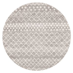 The Rug Connection Jaya 454 Silver 150x150cm - Small Round Coastal Pet Friendly Indoor Rug
