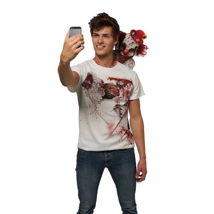 Rubies Dress Up Selfie Shocker Clown Shirt w/Effect Size Standard Adults Unisex