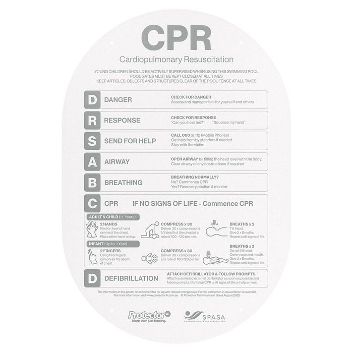 ProtectorAl 387 x 565mm Pal Silver Oval CPR Chart