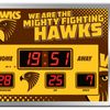 AFL LED Scoreboard Clock - Hawthorn Hawks - 45x33cm - Time Temp Date