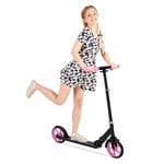 Advwin Folding Kids Kick Scooter w/ Big Wheel & Adjustable Height Pink