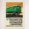 Galrie Southern Railway Vintage Poster of Rochester, Chatham, Gillingham and Maidstone, Wood Frame, A3 30 x 42cm (12 x 16inch)