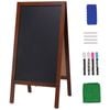 VEOVR 50x102cm A Frame Double-Sided Chalkboard Sign Freestanding Vintage Wooden with Magnetic Eraser