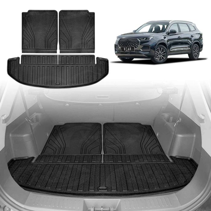 3 Pcs Boot Liners For Chery Tiggo 8 Pro Max 2024-onwards All Weather Heavy Duty Cargo Trunk Cover Mats Luggage Tray
