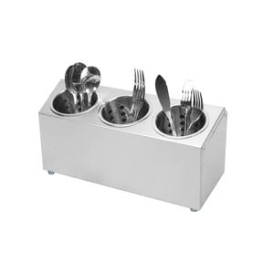 SOGA 18/10 Stainless Steel Conical Utensils Cutlery Holder with 3 Holes