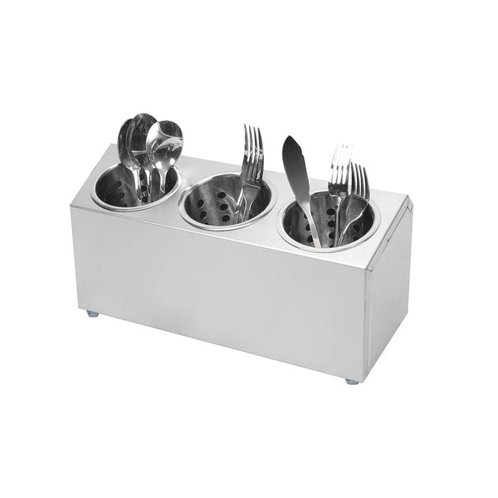 SOGA 18/10 Stainless Steel Conical Utensils Cutlery Holder with 3 Holes