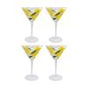 4pk Lvd Lemoncello Martini Glass Barware/drinkware Decor Yellow/clear 17x10cm
