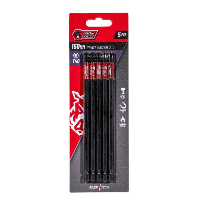 Full Boar T40 x 150mm Impact Torsion Bit - 5 Pack