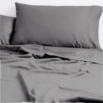 Cloud Linen Super King 250 Thread Count Organic Cotton Sheet Set Charcoal