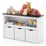 Costway Kids Toy Storage Organizer Wood Bookshelf White