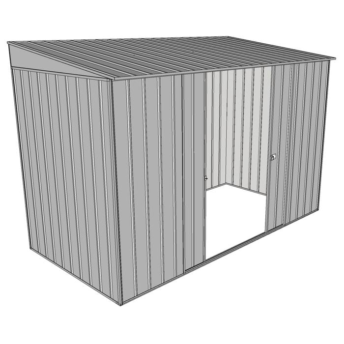 Build-a-Shed 3.0 x 1.5 x 2.0m Double Sliding Door Skillion Shed - Zinc