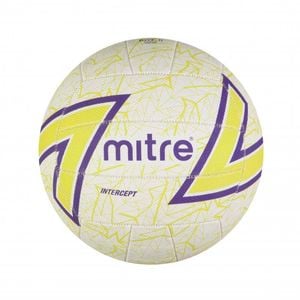 Mitre Intercept F18P Netball White/Light Green/Purple Size 4