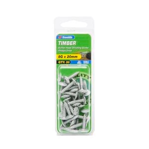 Zenith 8G x 20mm Galvanised Button Head Stitching Timber Screws - 30 Pack