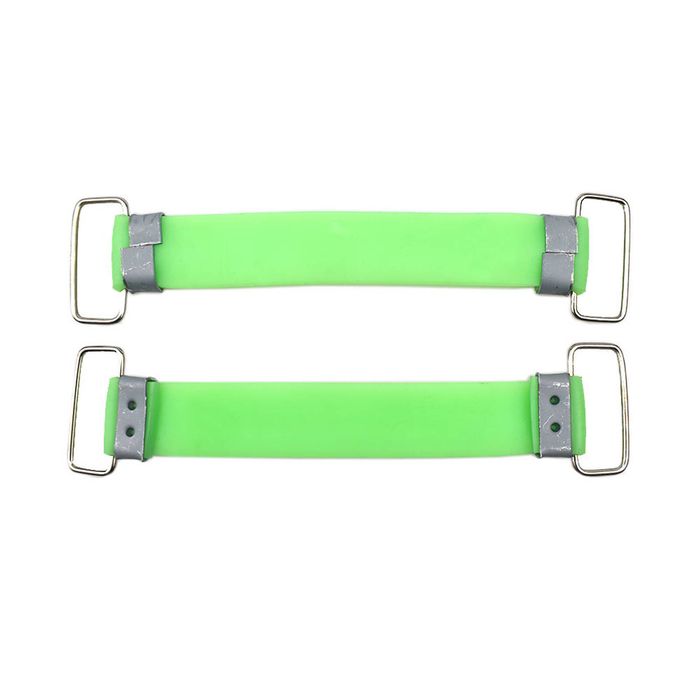  XYT World 2Pcs Battery Fixed Holder Down Strap Band Tie Green Rubber For Motorcycle Dirt ATV Bike