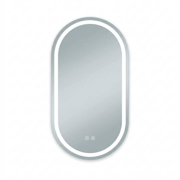 P&p Silver White Large Oval Led Bathroom Mirror Backlit Anti Fog Dimmable Touch Control