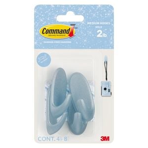 Command Glitter Hooks Sky Glitter - 4 pack