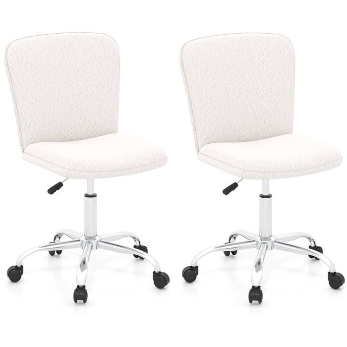 Costway 2pcs Height-adjustable Mesh Office Chair Swivel Computer Desk Chair