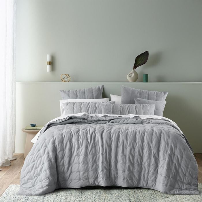 Bianca Langston Comforter Silver Queen/king Bed With Pillowcase