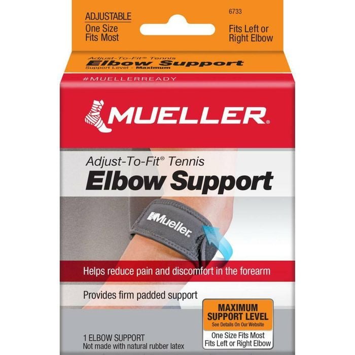 Adjustable Tennis Elbow Support Brace Gray - 25.4cm To 38.1cm One Size Fits Most (left Or Right Arm)