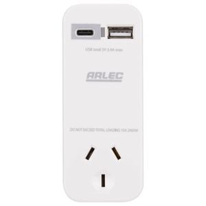 Arlec Compact Power Adapter With USB 3.4A